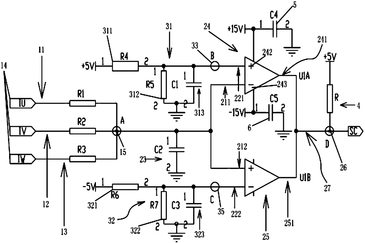 Output ground short circuit protection circuit of frequency converter