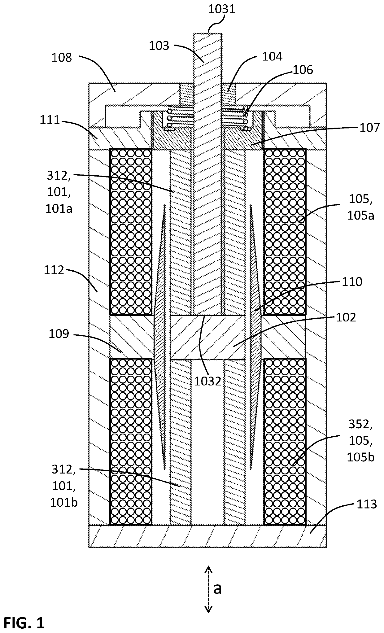 Magnetostrictive actuator with center bias