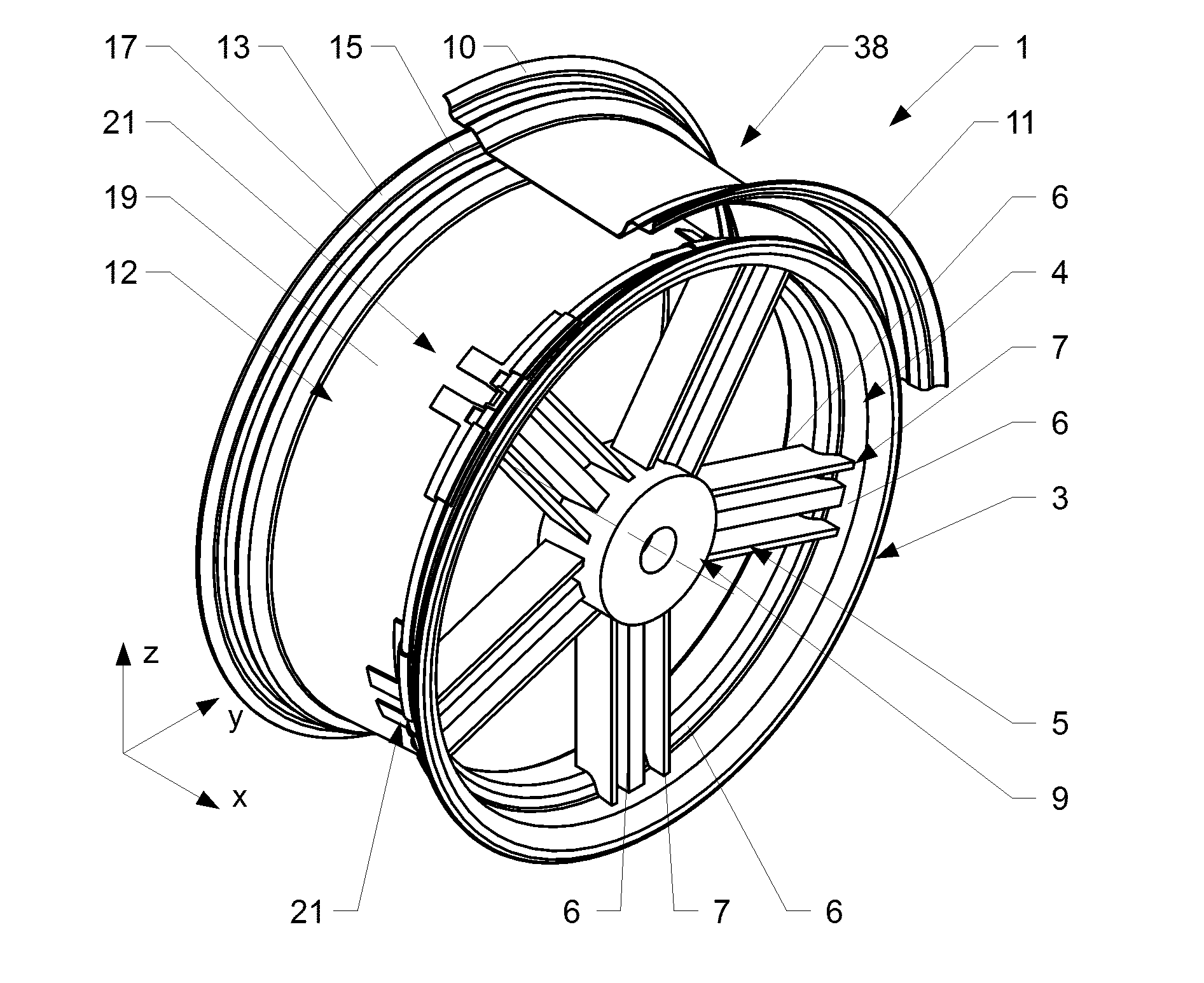 Wheel made out of a fiber reinforced plastic material