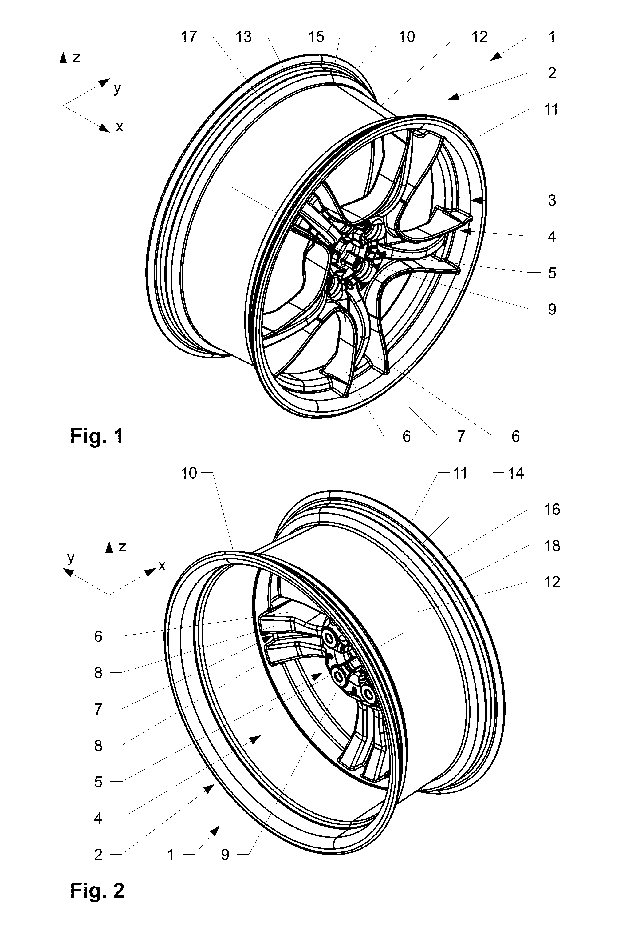 Wheel made out of a fiber reinforced plastic material