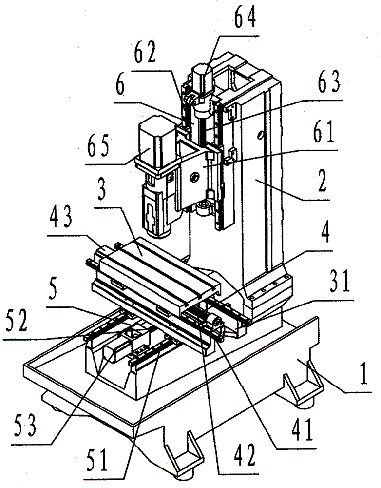 A vertical CNC drilling and milling machine tool