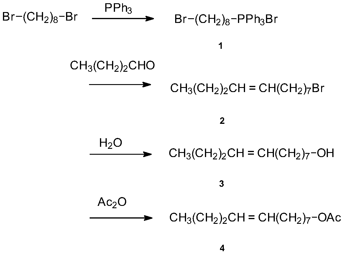 Synthetic method for (Z/E)-8-dodecylene-1-ol acetate compound