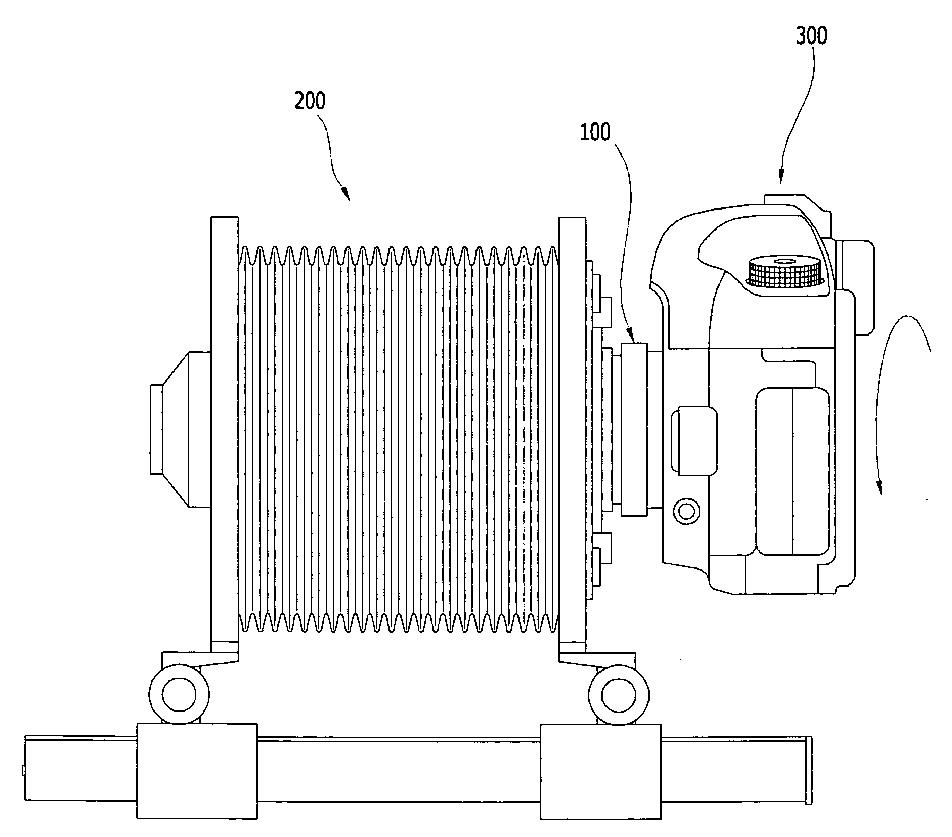 Connector panel for view camera capable of docking digital single lens reflex camera