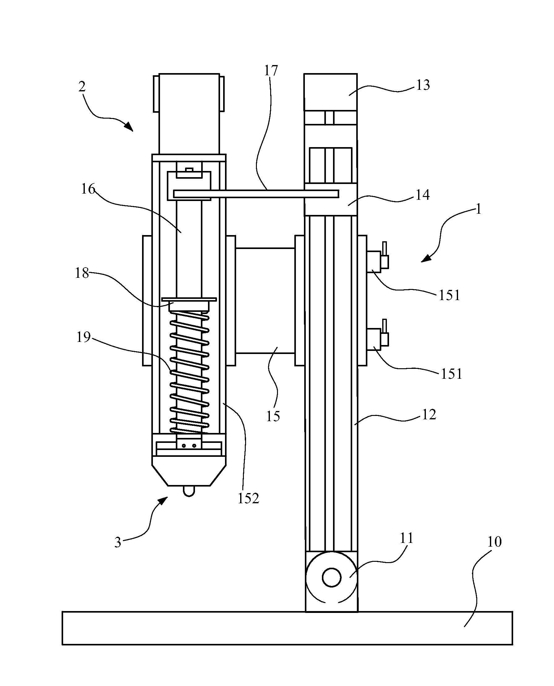 Resilience and displacement measuring device and method