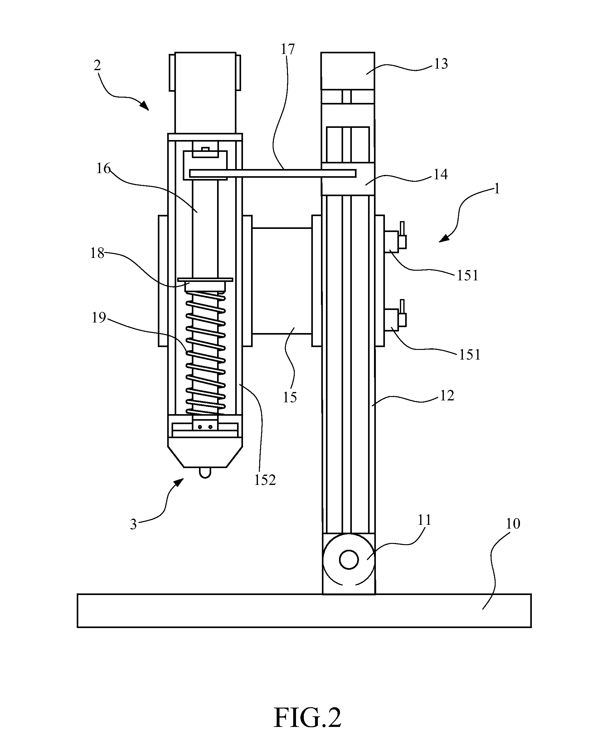 Resilience and displacement measuring device and method