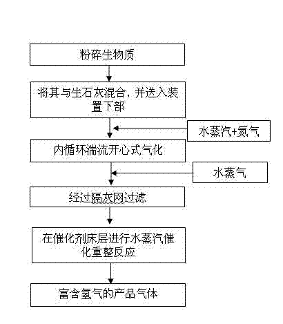 Device and method for producing hydrogen by biomass