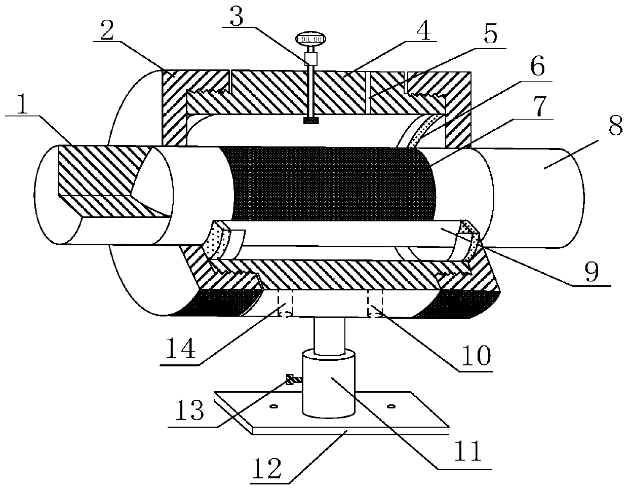 A device and method for measuring dynamic lateral strain of specimen based on shpb test system