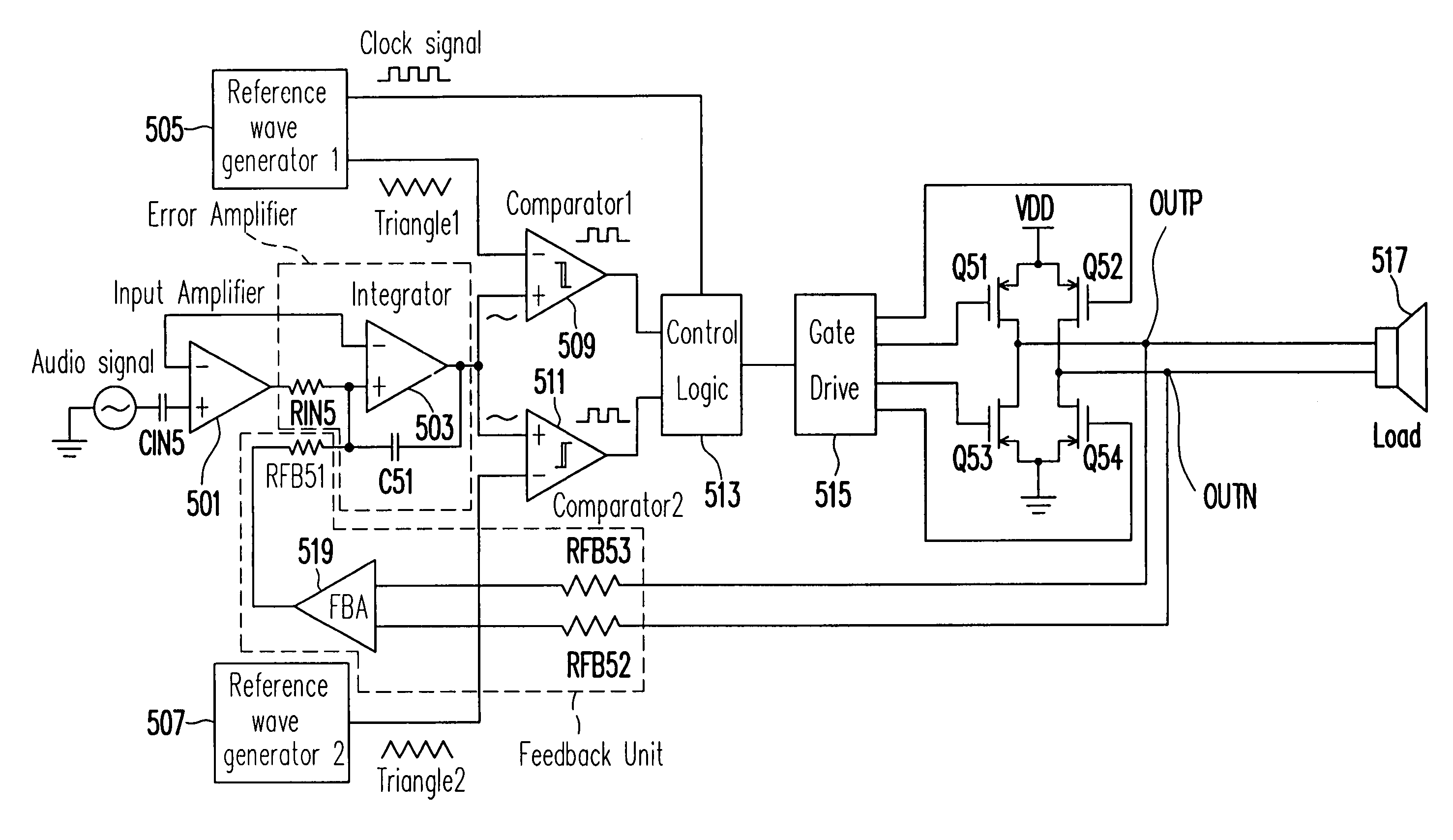 Filterless class D power amplifier