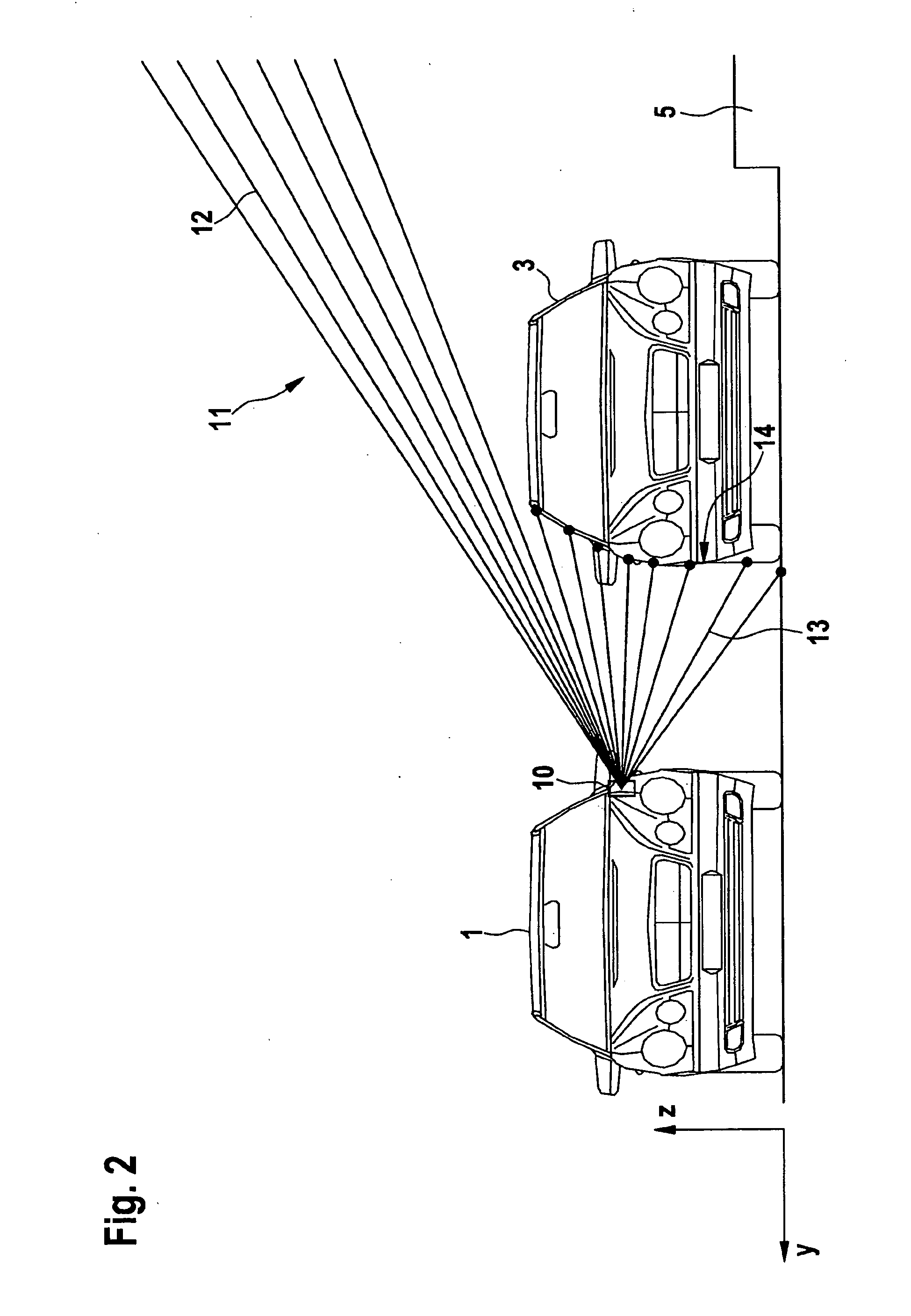 Device and method for measuring a parking space