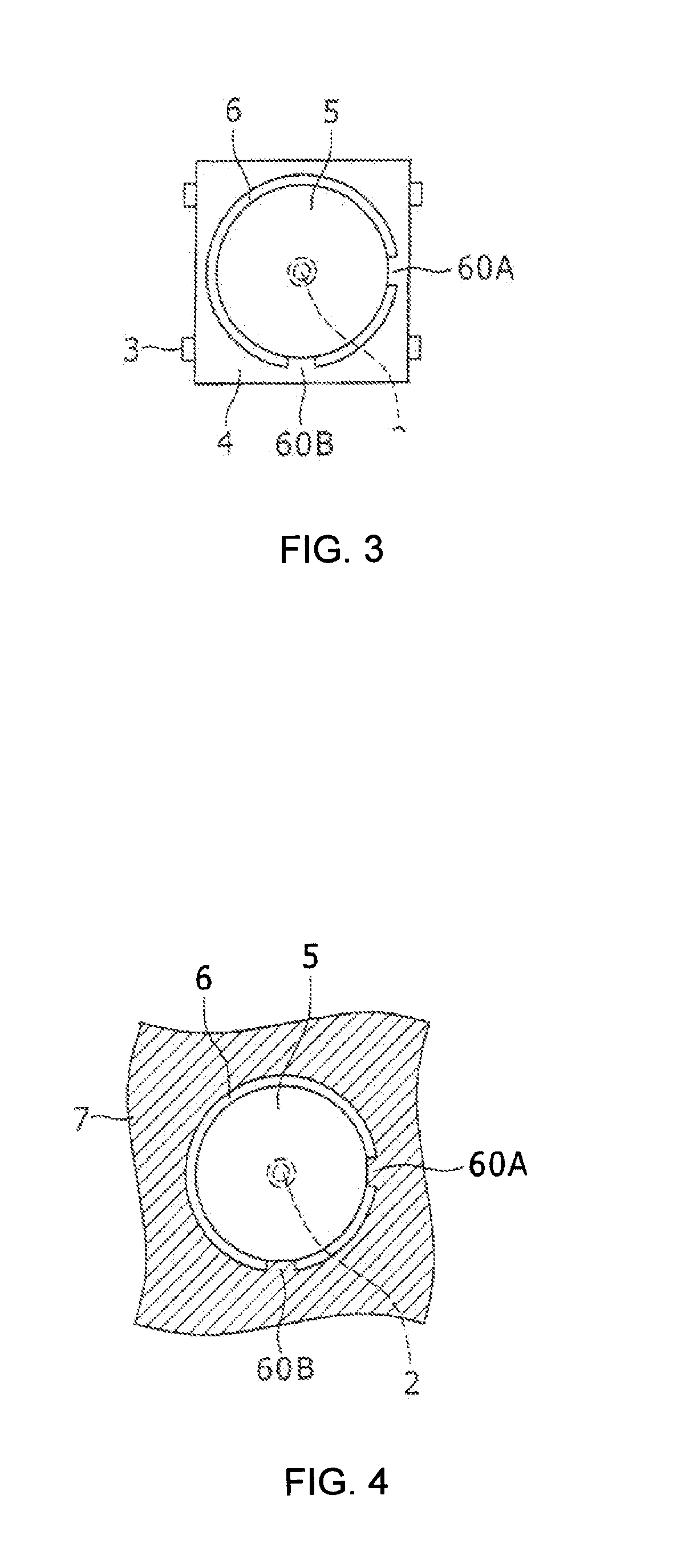 Light emitting diode with a step section between the base and the lens of the diode