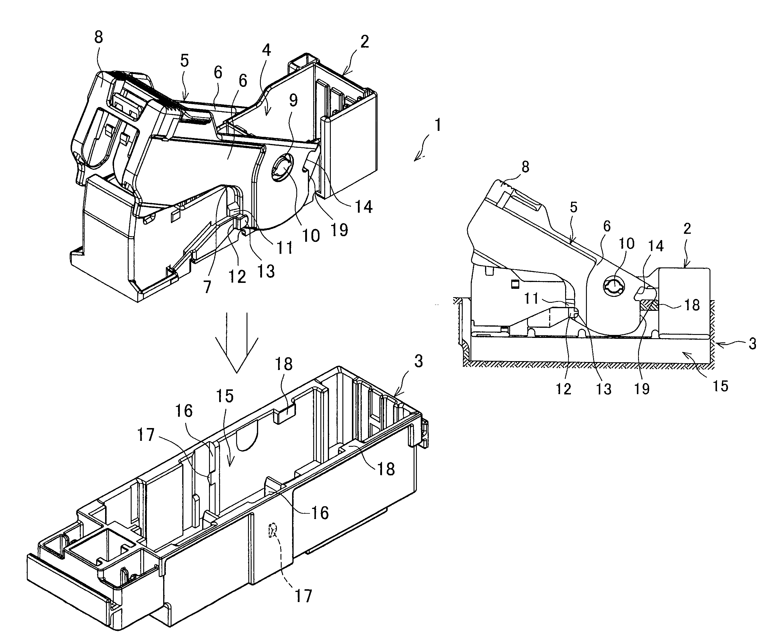 Lever type connector including rotation restricting portion