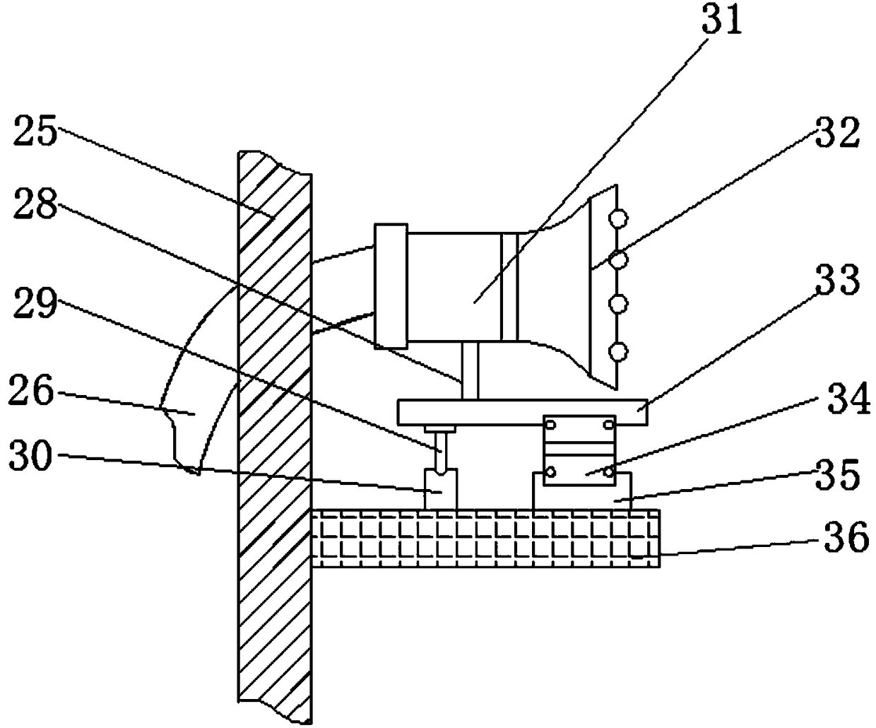 Spraying device with conveniently sprayed elevation angle for municipal engineering