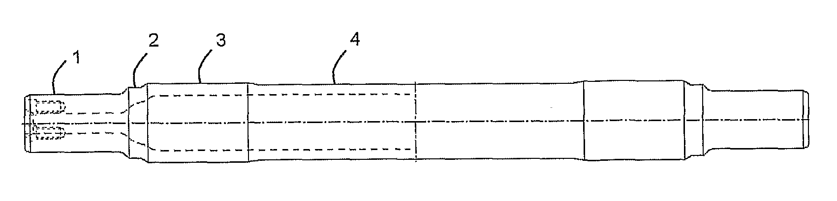 Axle from a seamless tube for railroad vehicles, and a process for manufacturing an axle from a seamless steel tube for railroad vehicles