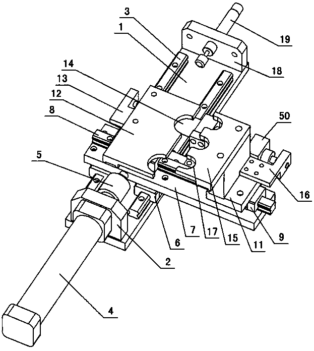 Two-way positioning inserter-type bottle blank seat pushing mechanism