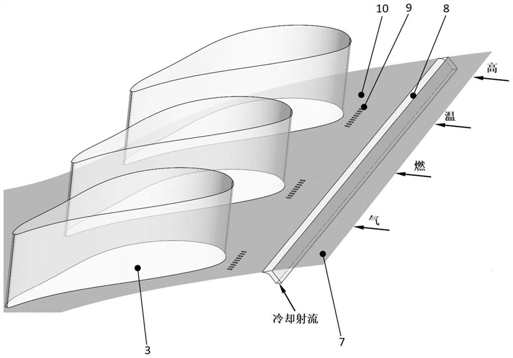 A special-shaped slot cooling structure with improved end wall cooling efficiency