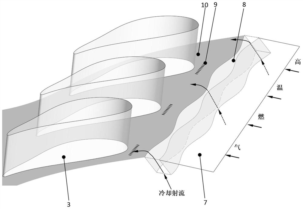 A special-shaped slot cooling structure with improved end wall cooling efficiency