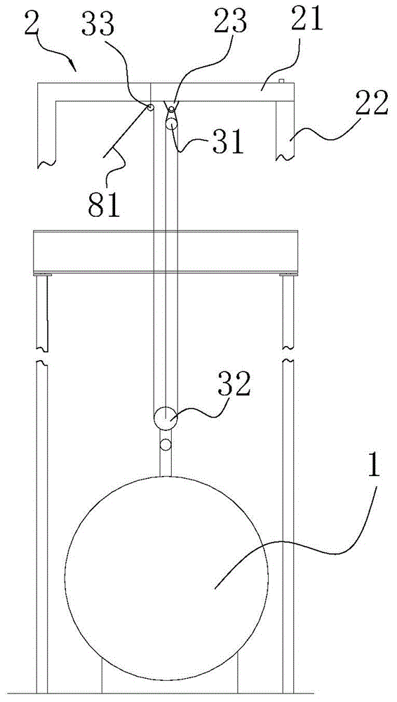 Inclined hoisting method of single hoisting point of steam drum