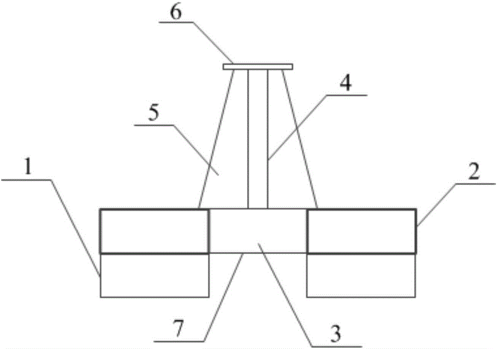 Four-cylindrical-foundation combined foundation structure system of concrete support structure