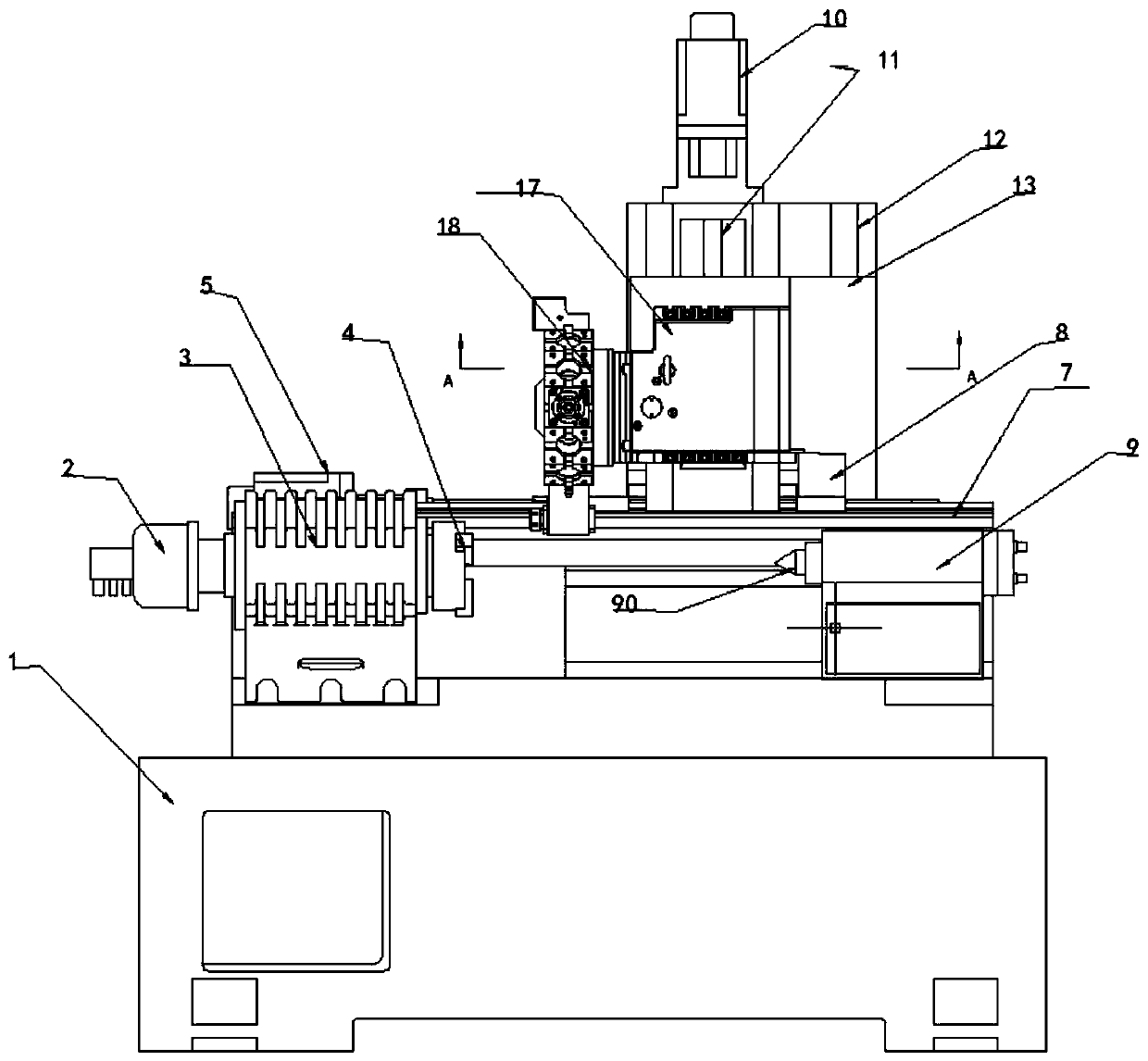 A vertical rail type turning and milling compound machine tool