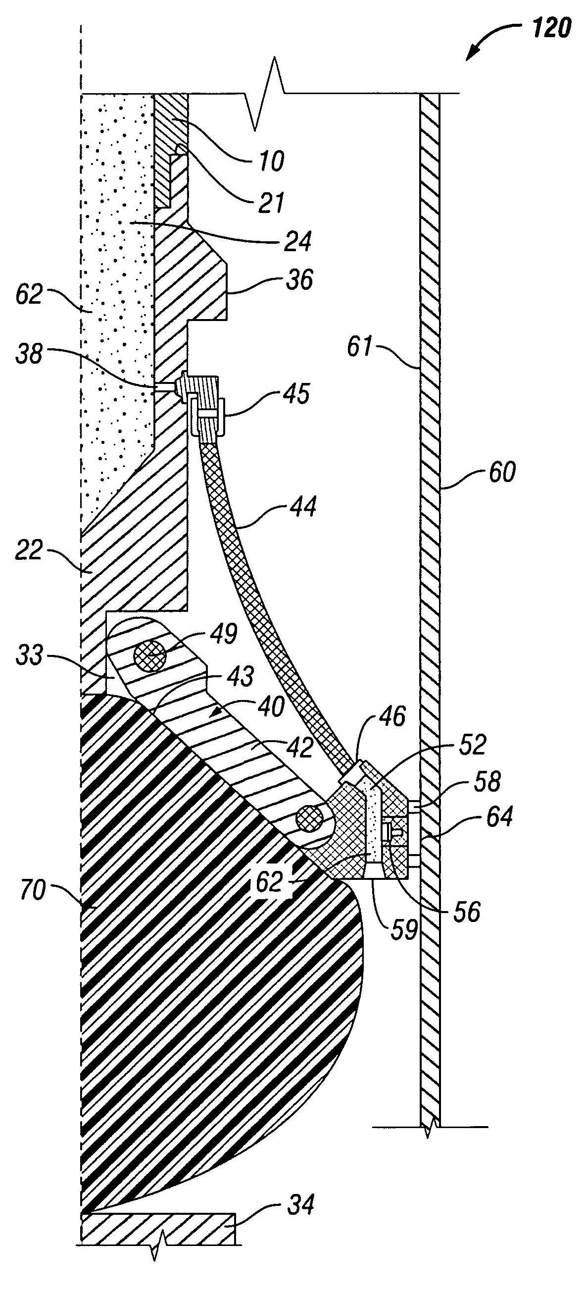 Radially expandable downhole fluid jet cutting tool having an inflatable member