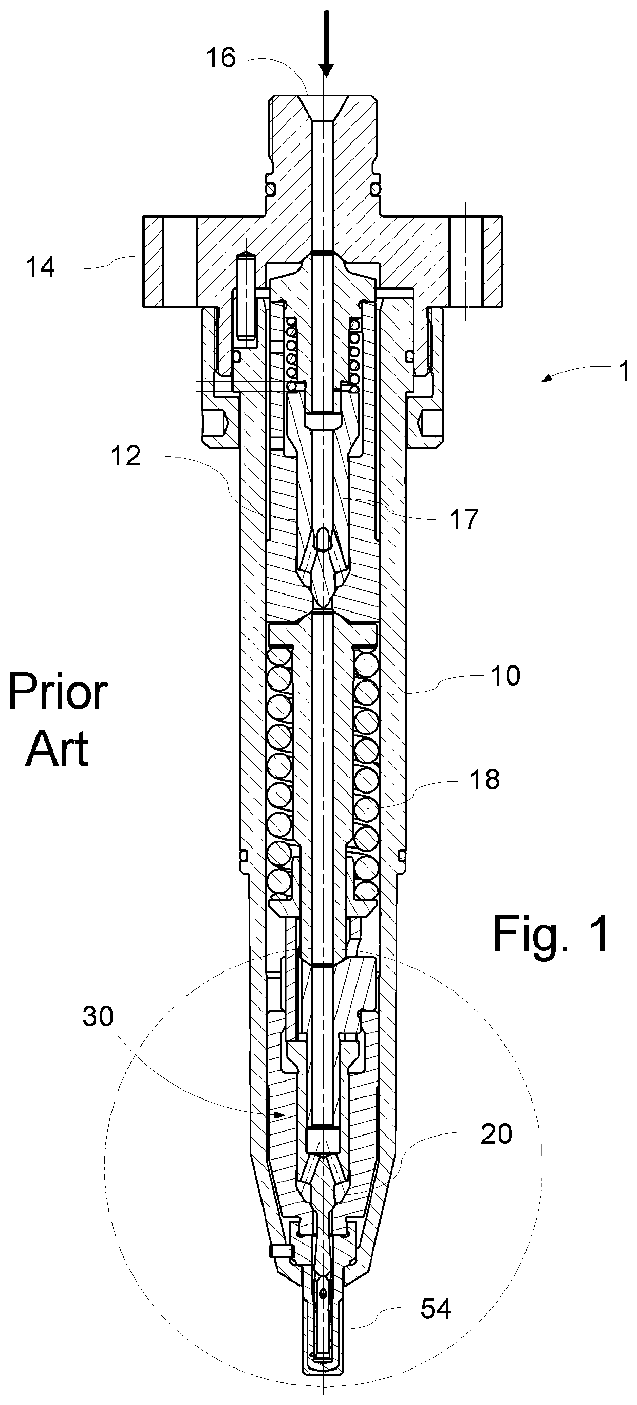Fuel valve for a large two-stroke self-igniting internal combustion engine