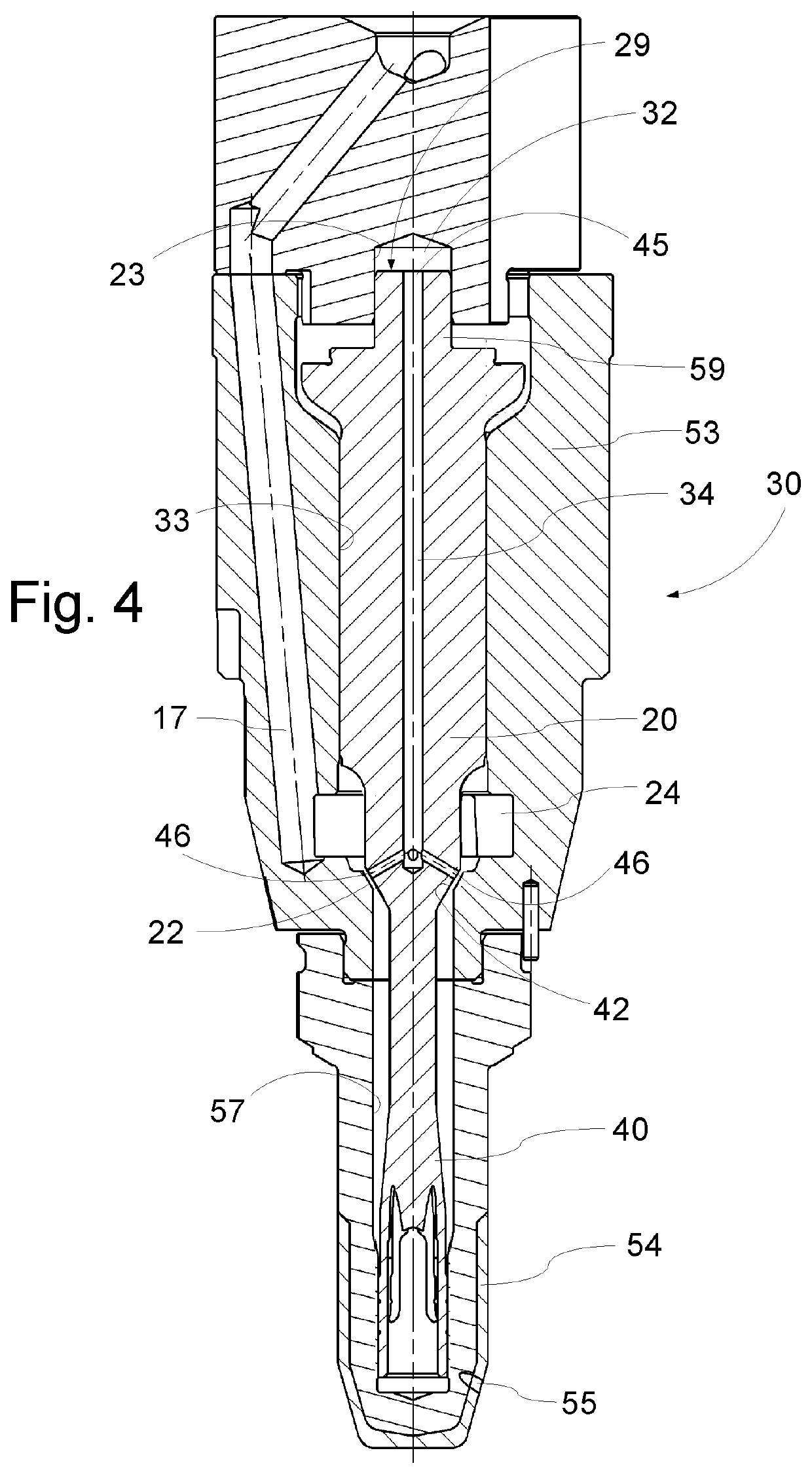 Fuel valve for a large two-stroke self-igniting internal combustion engine