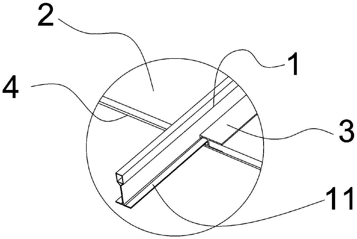 Aluminum alloy embedded slotted ceiling board structure and installation method