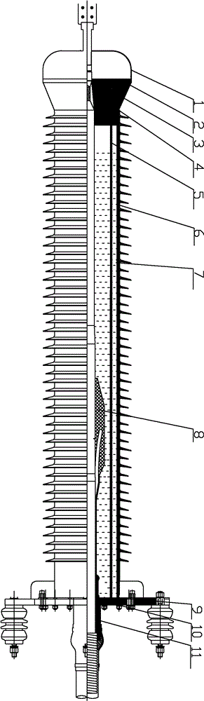 High-voltage direct-current cable terminal using shielding cylinder