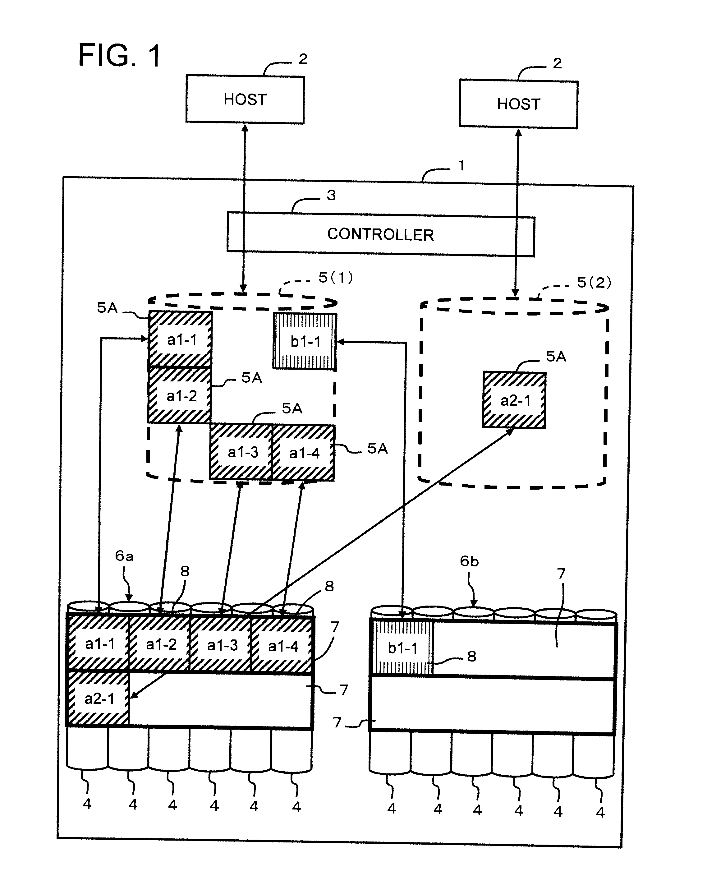 Controlling methods of storage control device and virtual volumes