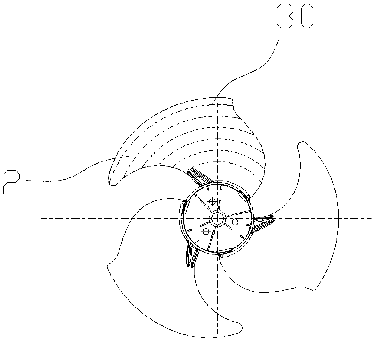 Fan blade optimization design method based on blade profile curve and efficient fan