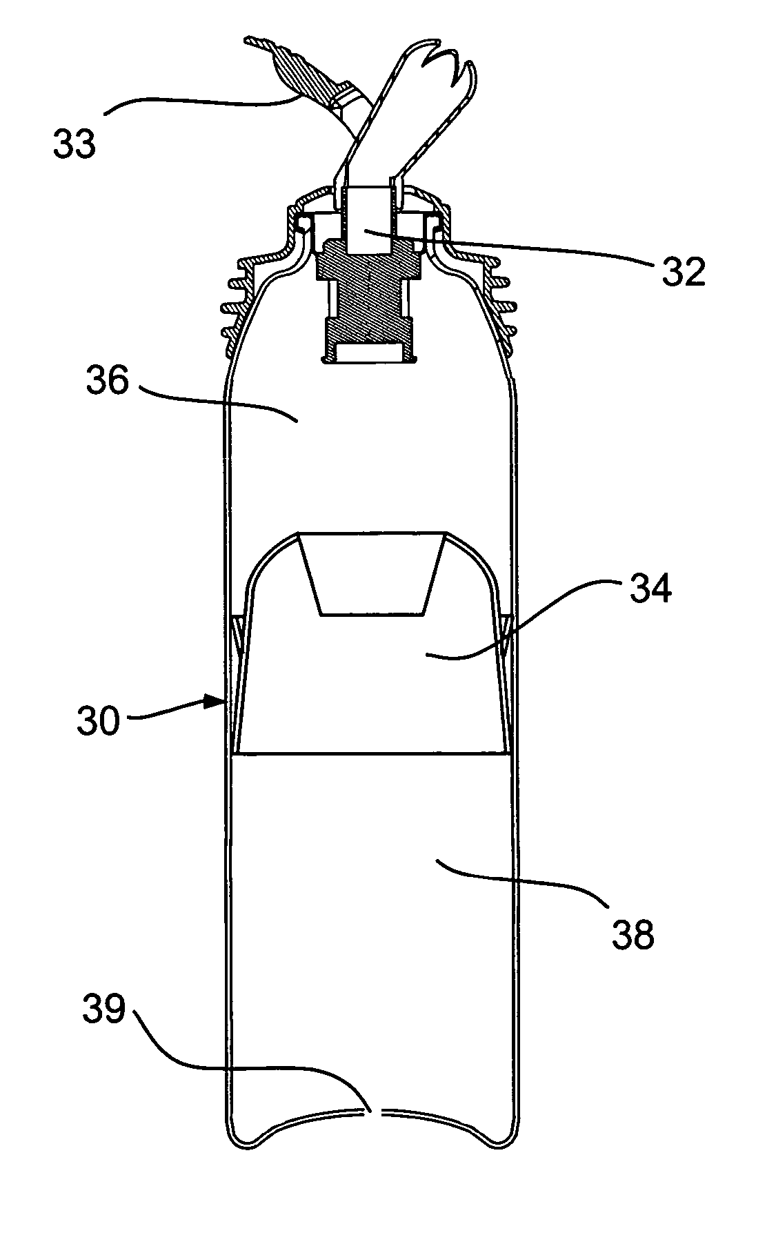 Frozen aerated product in a container and a valve for dispensing such