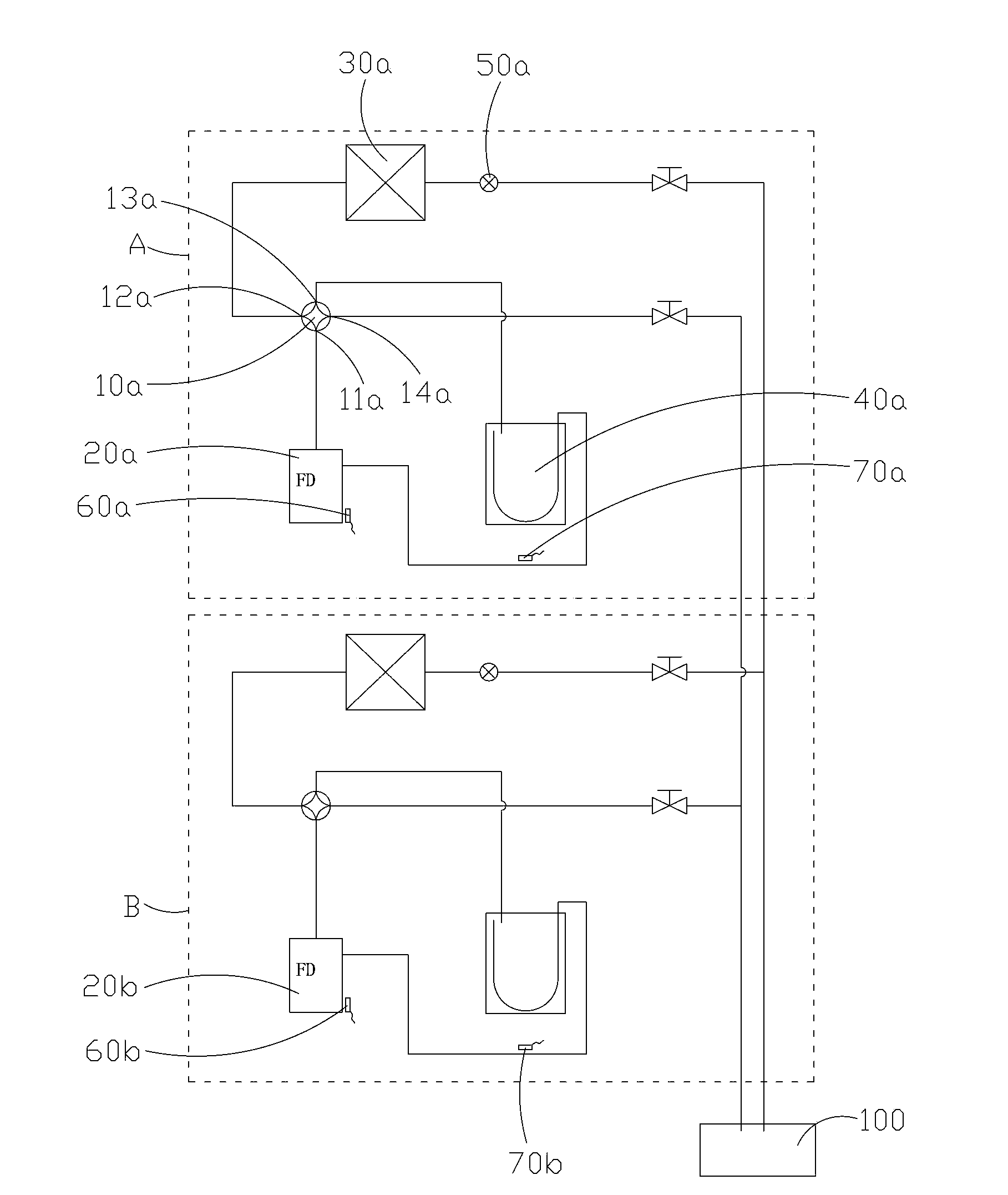 Modular multi-split air conditioner and control method for uniformly distributing refrigerant during refrigeration thereof