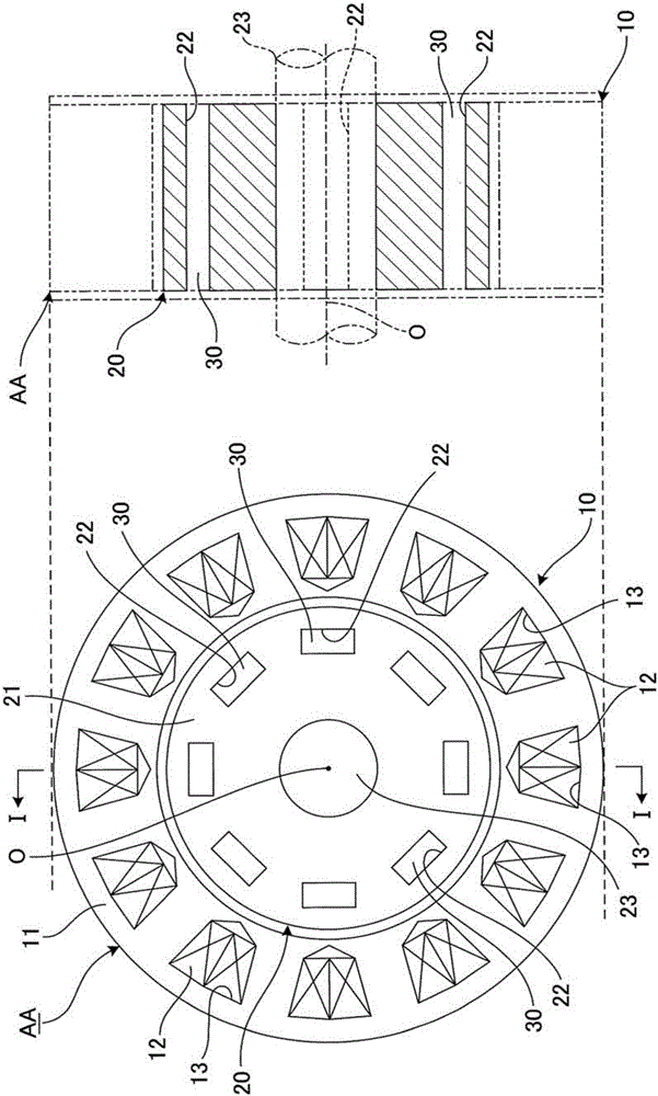 Device and method for inserting magnet into rotor core magnet insertion hole