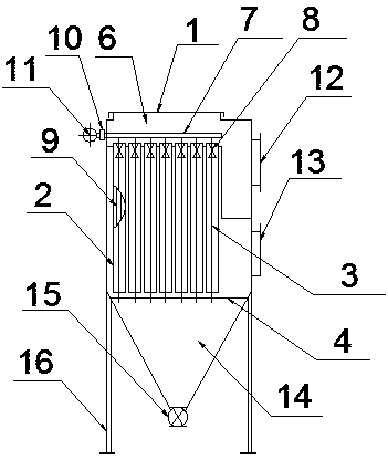 Bag-type dust collector of flour mill