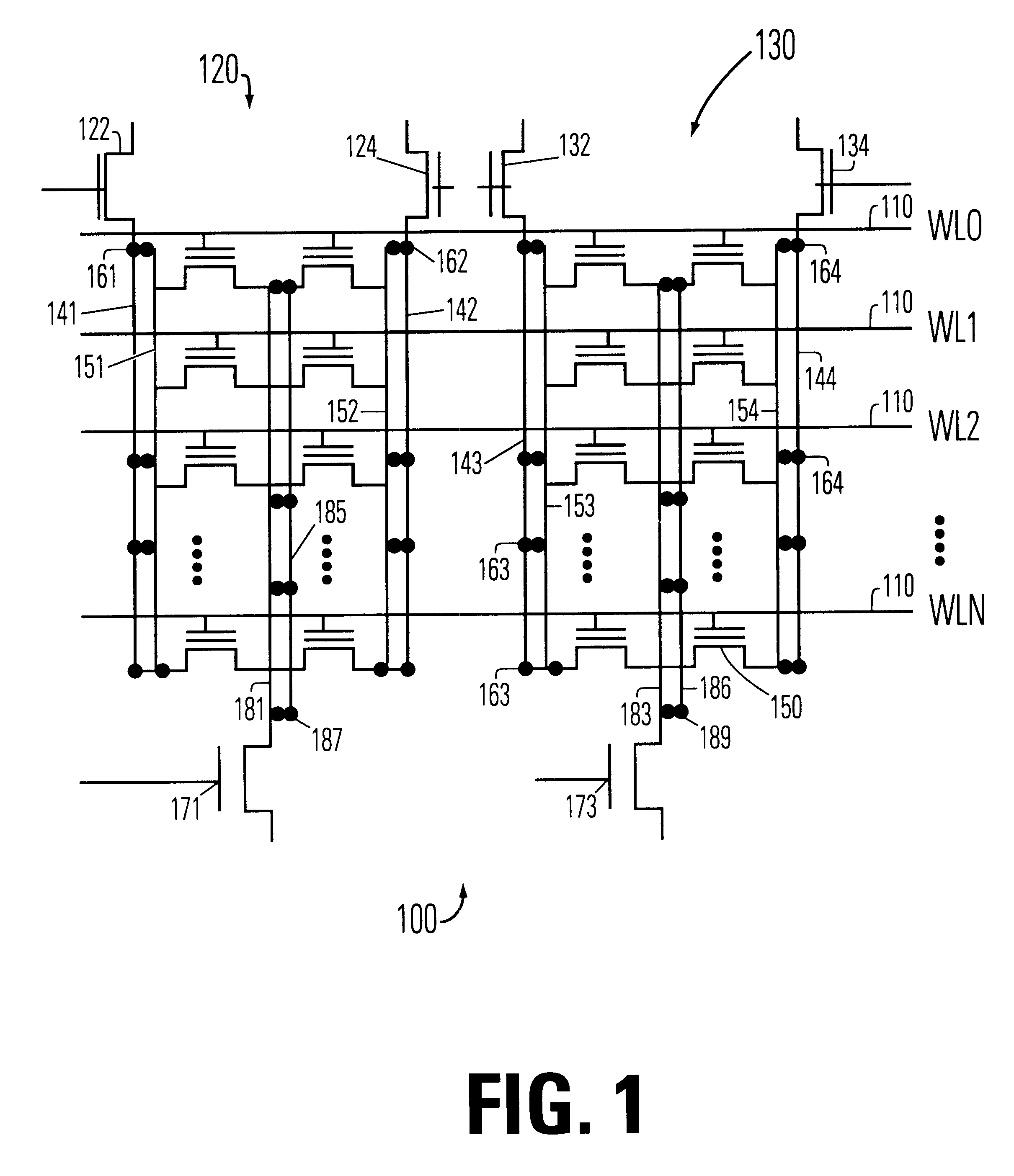 Contact array structure for buried type transistor