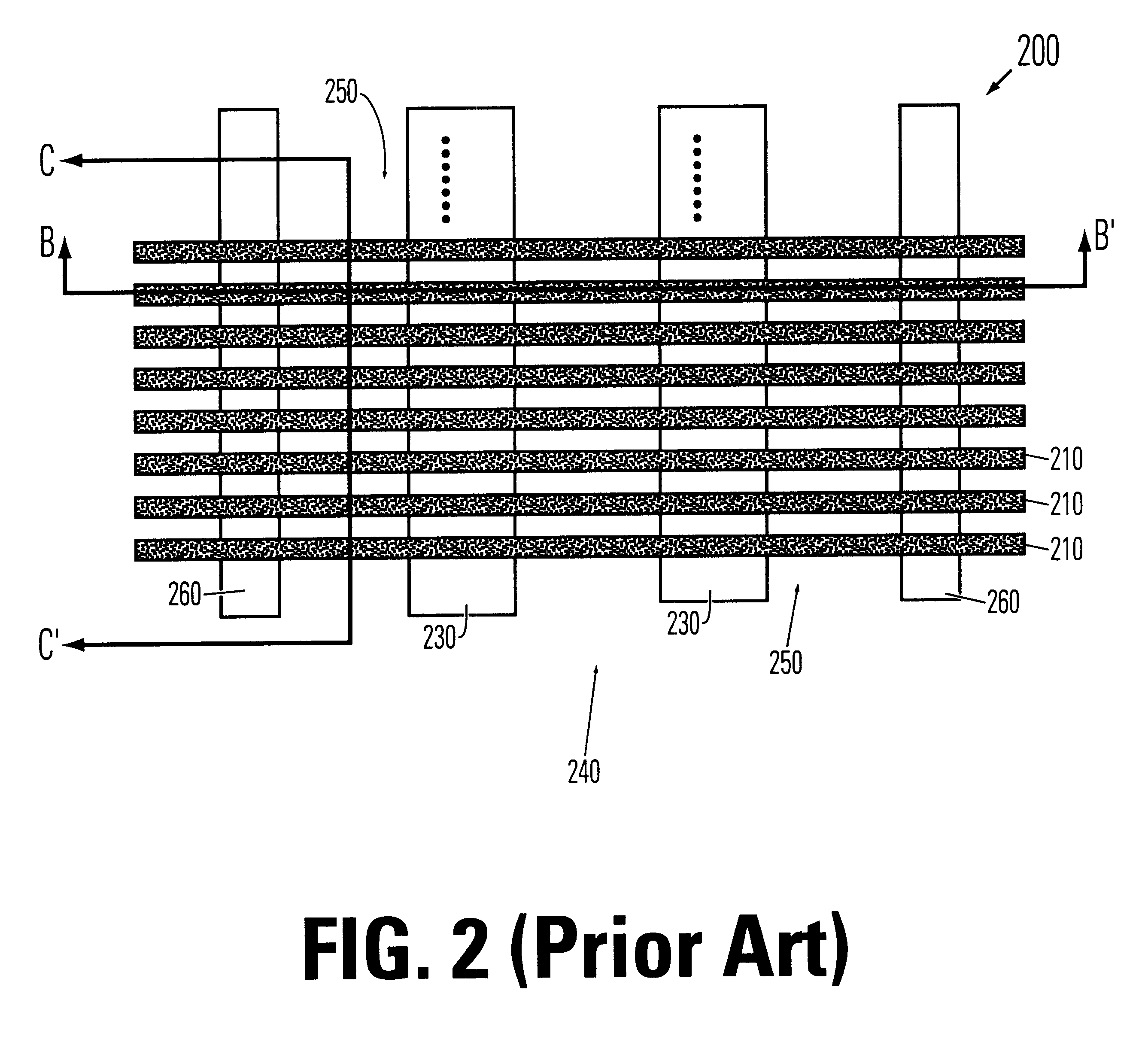 Contact array structure for buried type transistor