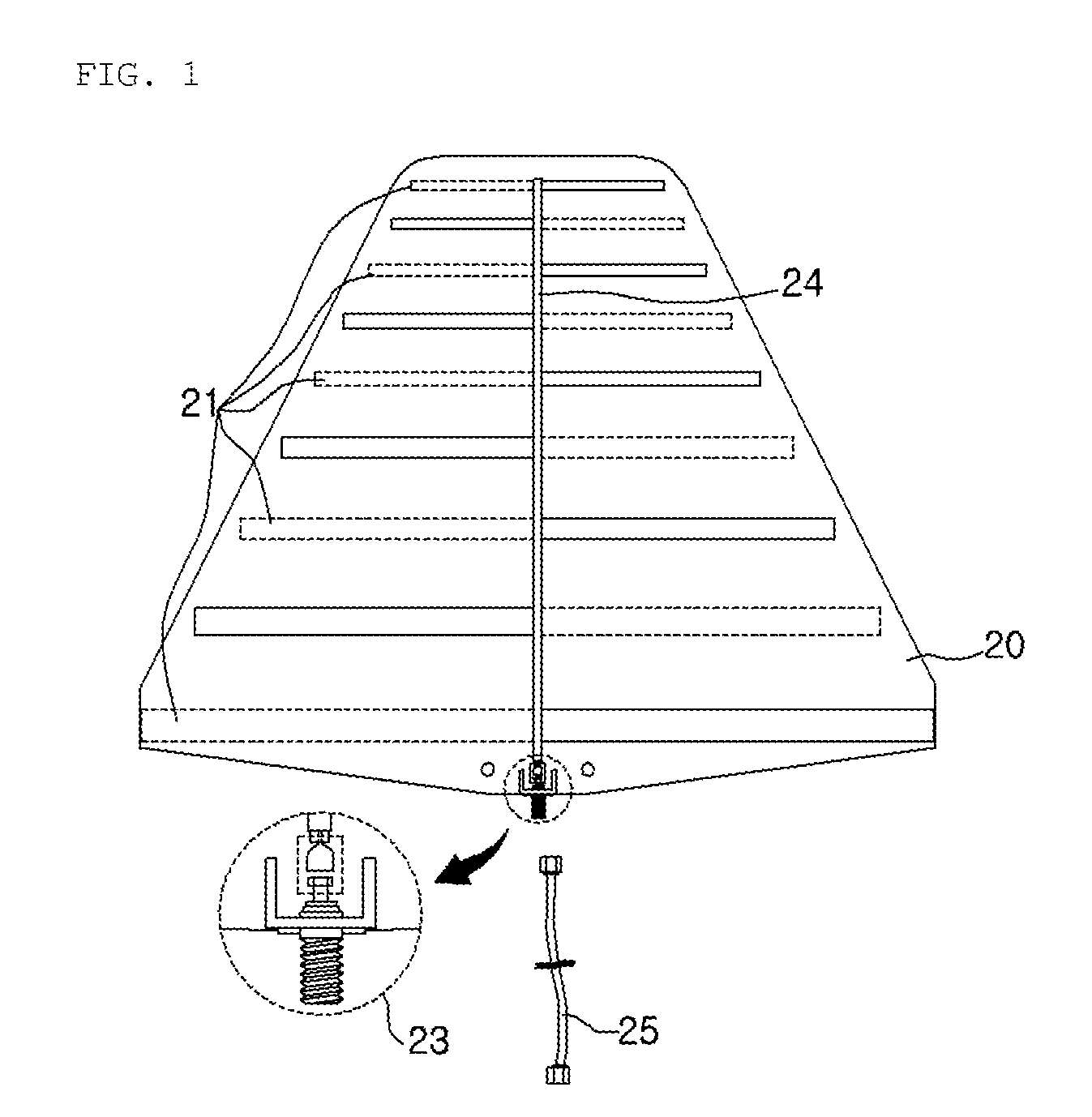 Log periodic antenna and manufacturing method thereof