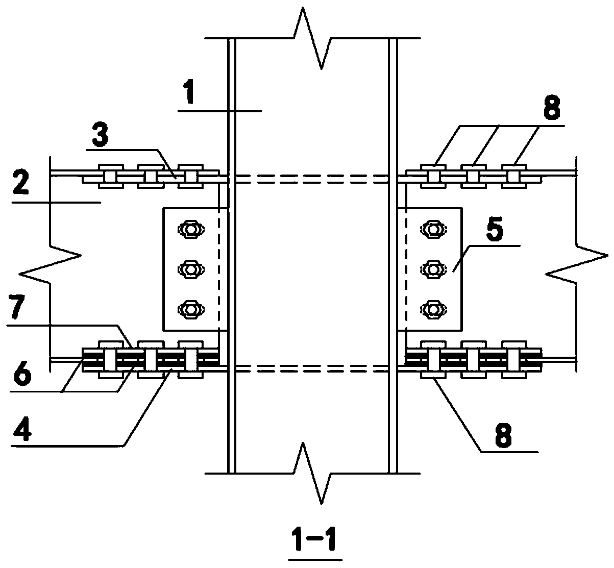 A bolted connection joint between circular steel tube concrete column and steel beam outer ring plate