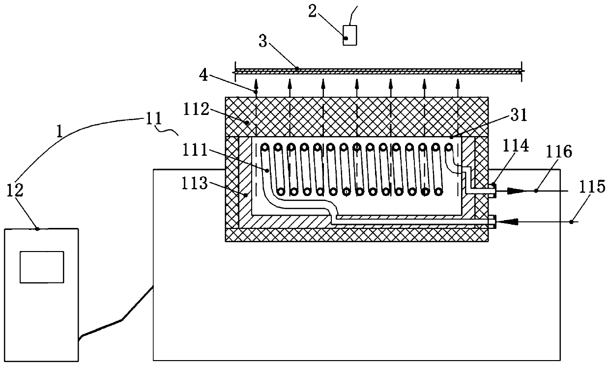 Battery pole sheet heating system and heating method