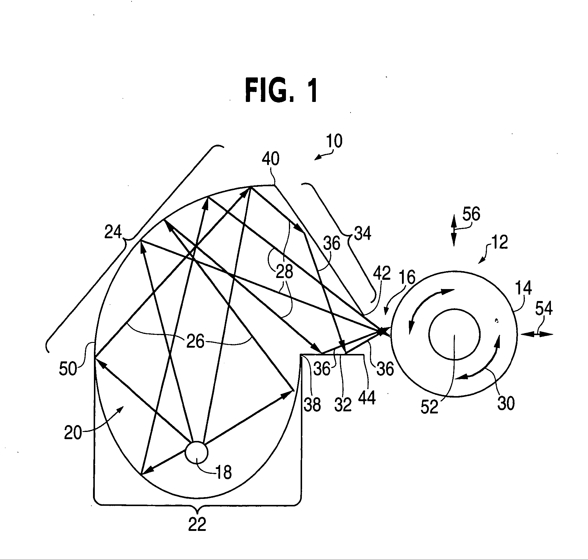 Apparatus and method for providing substantially uniform radiation of a three-dimensional object with at least one curved surface