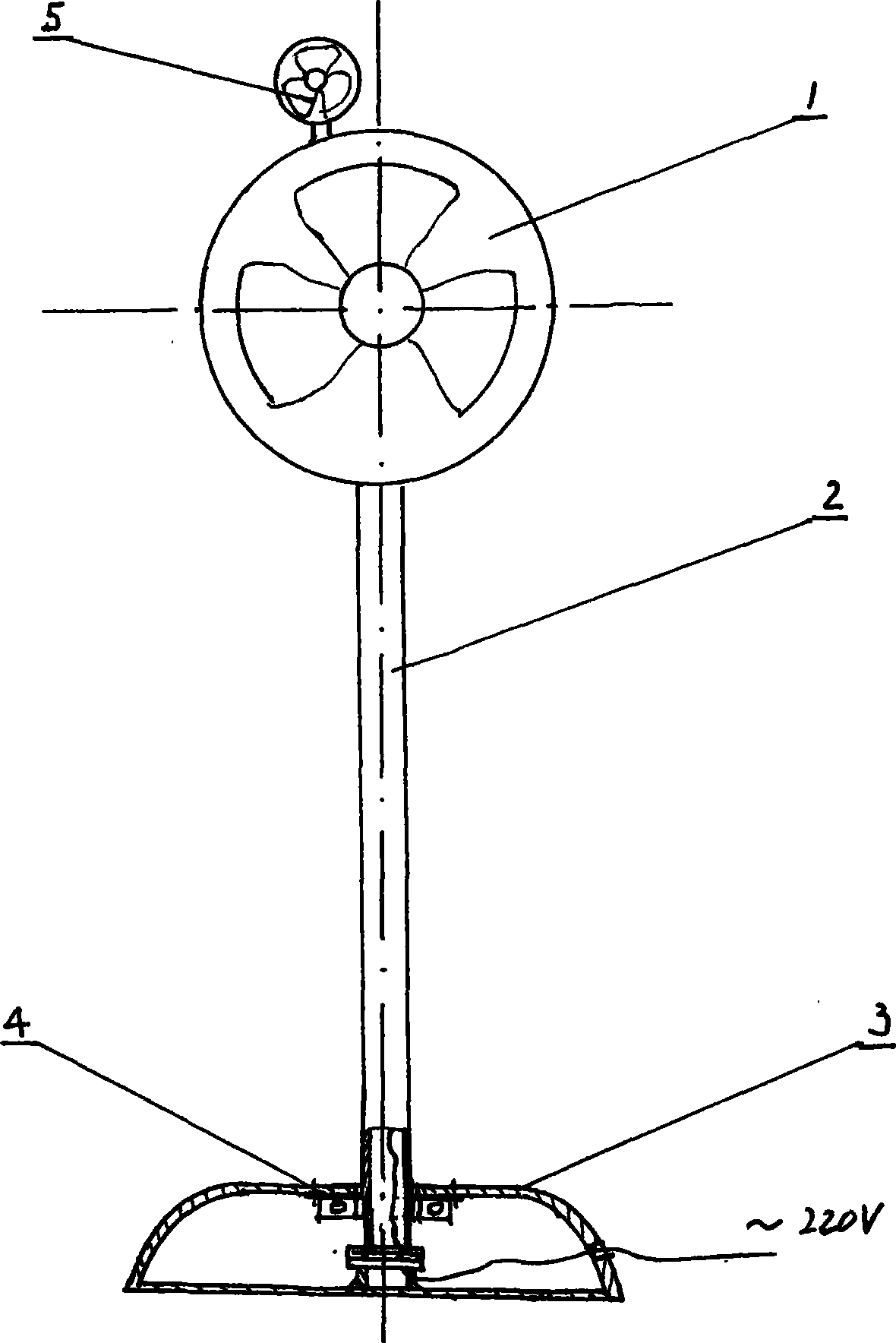 Electric fan with full wind direction