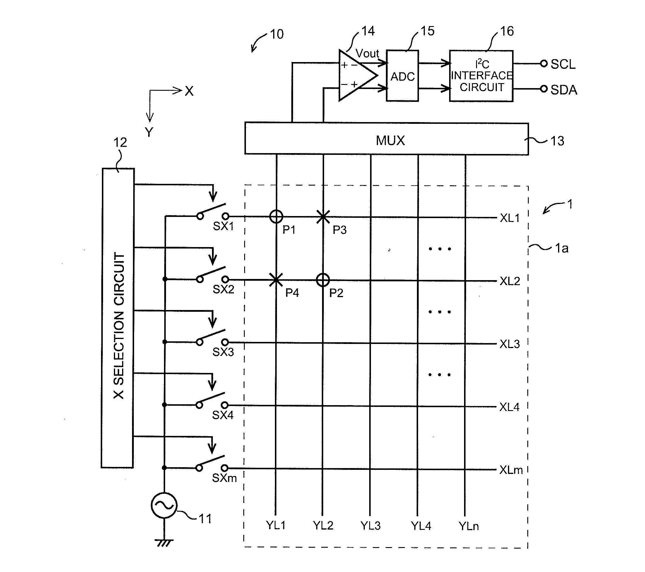 Signal processing circuit for electrostatic capacitor type touch sensor