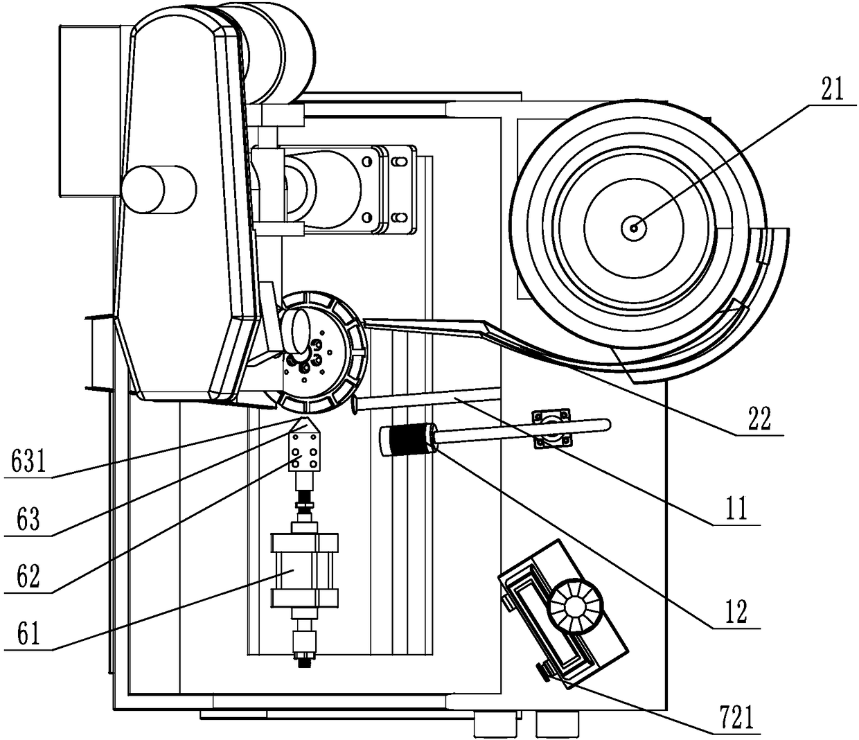 Automatic tapping machine for hoop nut