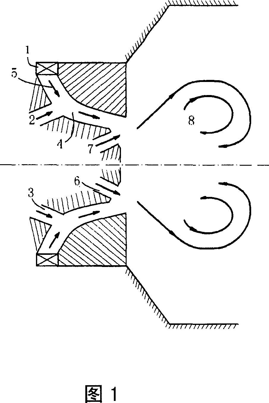 Nozzle structure of combustion chamber in low heat value of gas turbine, and combustion method