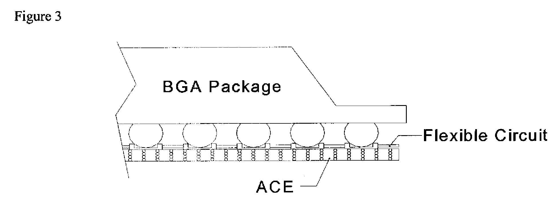 Separable electrical interconnect with anisotropic conductive elastomer for translating footprint