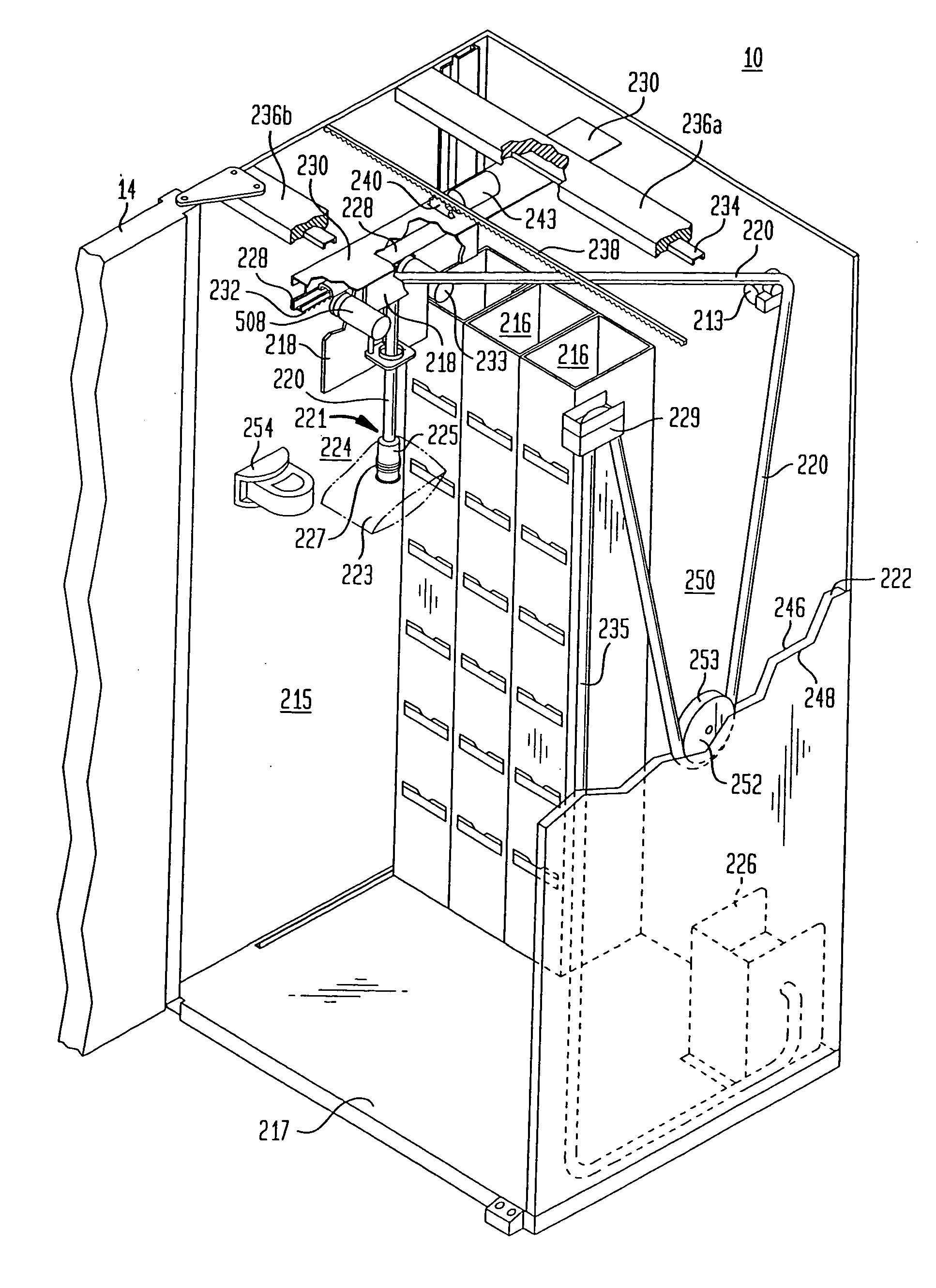 Method and apparatus for positioning an article handling device