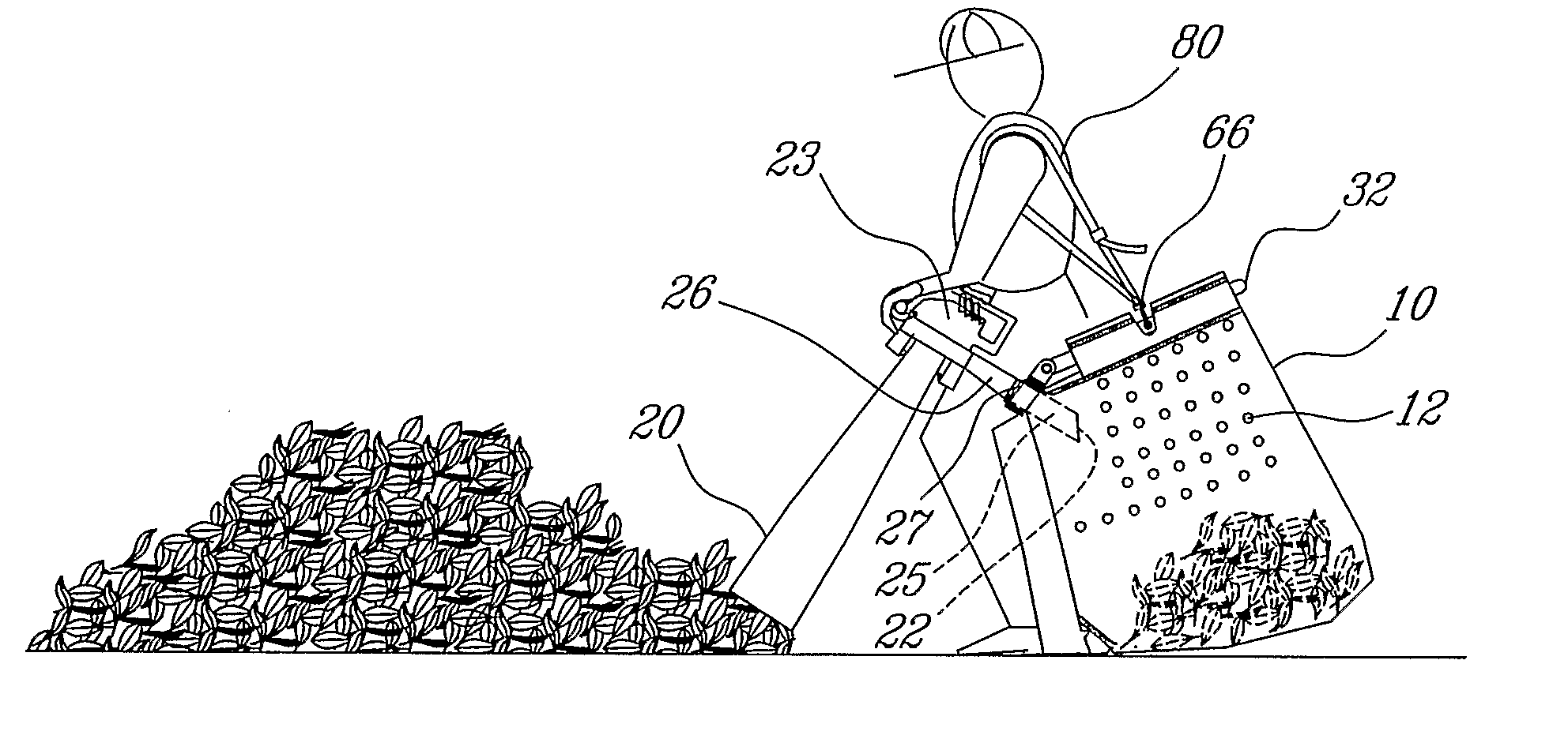 Bag carrying device for a vacuum/blower