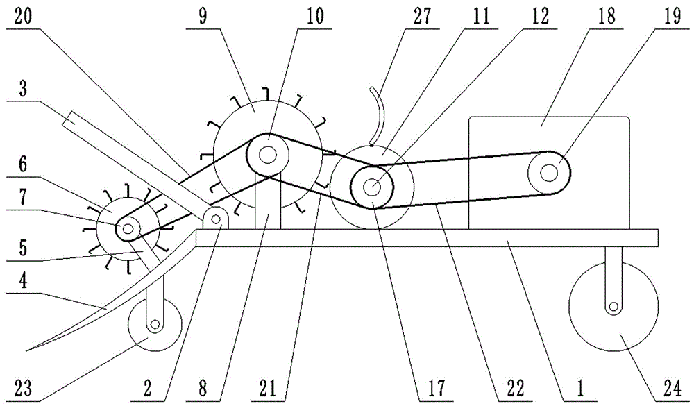 Recycling device of wheat stubble and straw