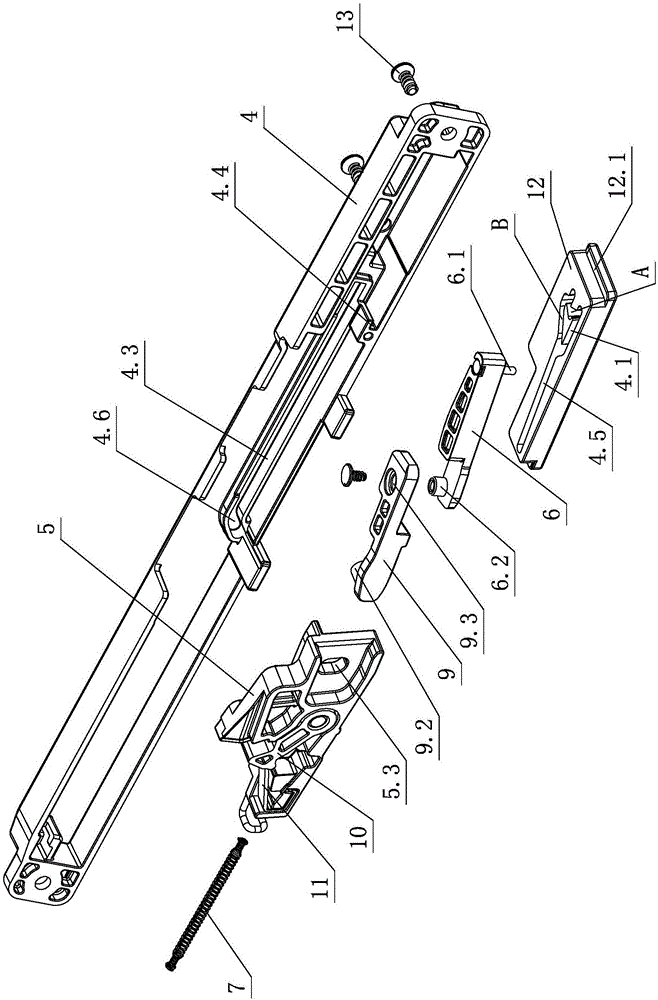 Integrated optimized rebound mechanism of furniture slide rail