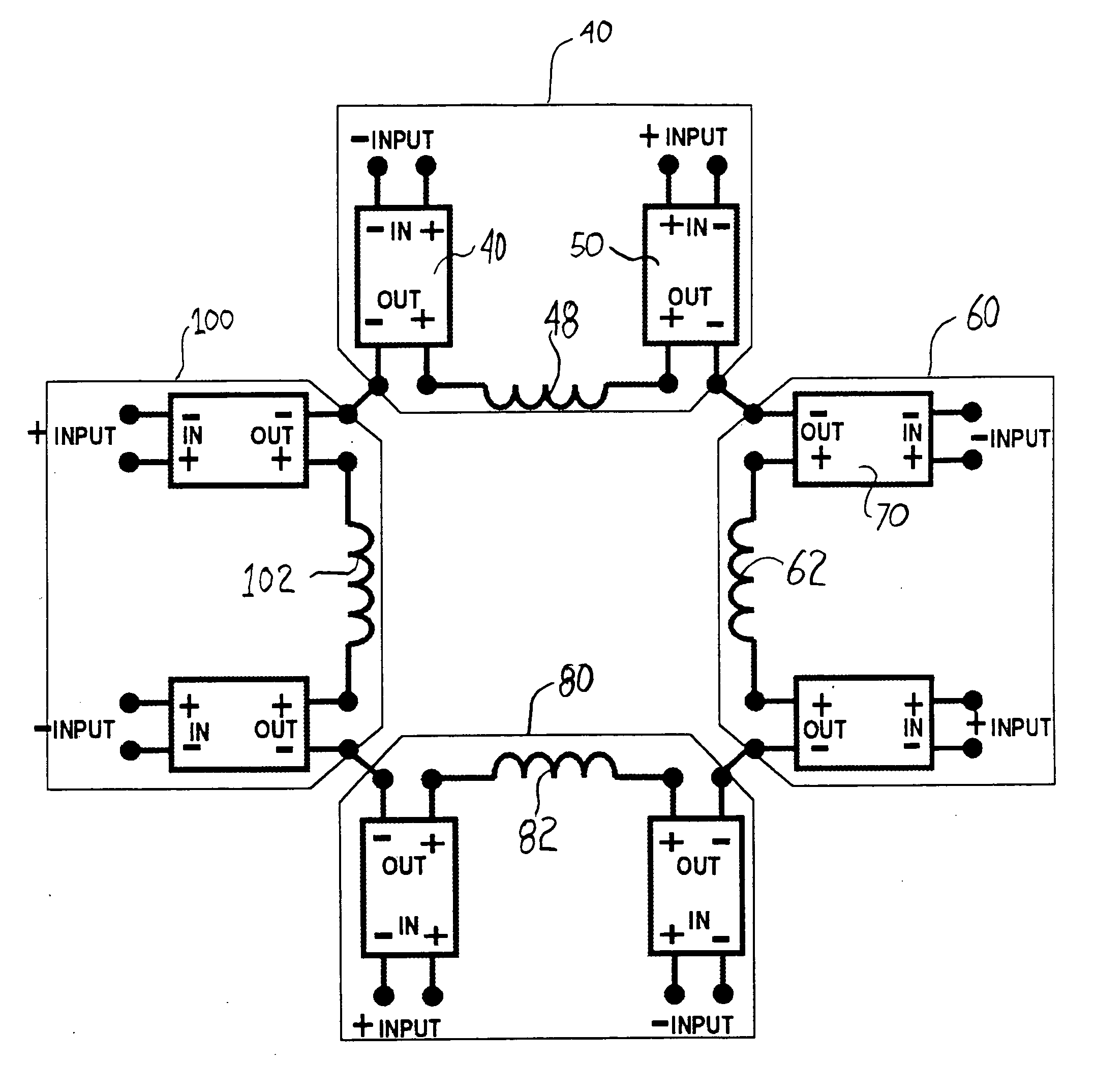 Distributed circular geometry power amplifier architecture